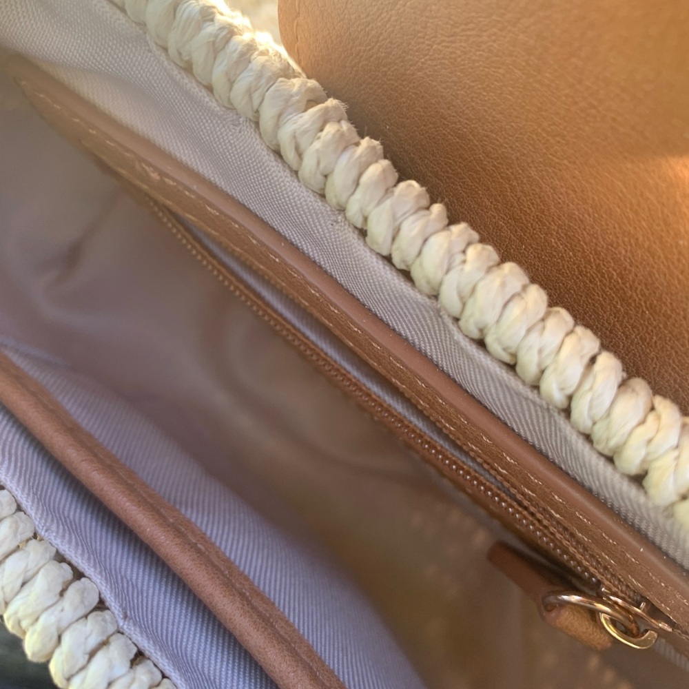 LC Lauren Conrad Woven Tan and Cream Hobo Bag - Picture 4 of 7
